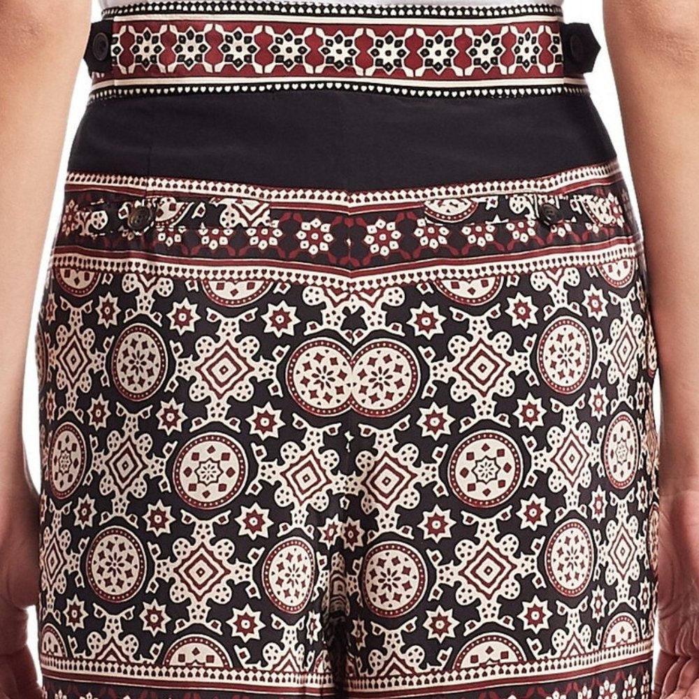 NEW Sea Women Silk Blend Geometric Mandala Brick Palazzo Wide Leg Long Pants - Picture 7 of 8